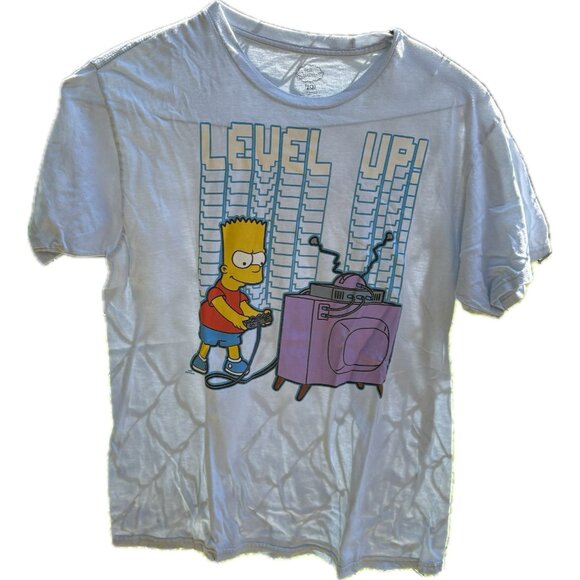 The Simpsons Bart “Level Up” T-Shirt XL 2011 Graphic Tee Gamer Style - Picture 5 of 7